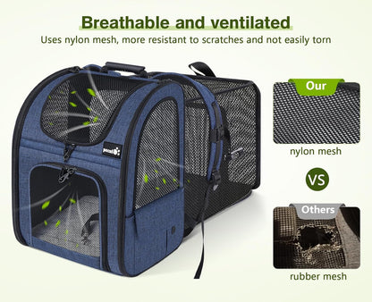 Pecute Pet Carrier Backpack, Dog Carrier Backpack, Expandable with Breathable Mesh for Small Dogs Cats Puppies, Pet Backpack Bag for Hiking Travel Camping Outdoor Hold Pets Up to 17 Lbs - Pawvie