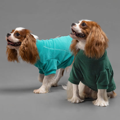 Fitwarm 3 Pack Fleece Sweater - Turtleneck Dog Sweatshirt, Cat Apparel, Dark Green, Teal Green, Olive Green, Large