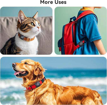 Personalized Dog Collar Holder for AirTag, 2 Pack Upgraded Water Resistant Silicone Case for Pet Collars, Customized with Name and Phone Number Protectors for Dog and Cats Collars