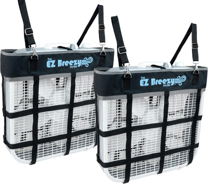 Southwestern Equine EZ Breezy Box Fan Holder, Horse Stall Classic Fan Bag, Stable Supplies, Horse Fan (2 Pack Black)