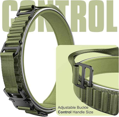 2025 New and Improved AirTag Dog Collar, Military Tactical Dog Collar with AirTag Holder - Adjustable Control Handle, Durable Metal Buckle, Comfortable GPS Dog Collars (M,ArmyGreen)