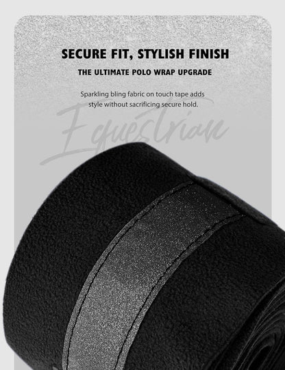 Harrison Howard Horse Polo Wraps Upgrade with Bling Leg Wraps for Horses 4-Pack Fleece Leg Wraps Stable Supplies Black M