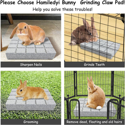 Hamiledyi 8PCS Rabbit Scratching Pads Bunny Lava Grinding Claw Pads Small Animal Foot Pads Hamster Scratch Board Chew Toys for Gerbil Chinchilla Hedgehog Guinea Pig Cage Accessories