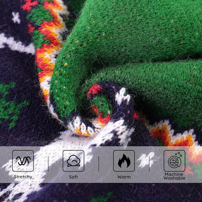 Queenmore Dog Christmas Sweater,Turtleneck Knitted Pullover Xmas Pet Clothes Sweatshirt,Christmas Outfit, Warm Dog Sweaters for Small Dogs Boy Girl,XmasDeer,XL