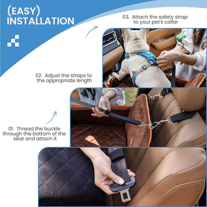 Dog Car Seat for Small Dogs - Puppy Car Seat with Safety Strap & Waterproof Padding, Portable Pet Carrier for Cars, Trucks & SUVs, Comfortable Elevated Bed for Pets Up to 35lbs (Black/Coffee) - Pawvie