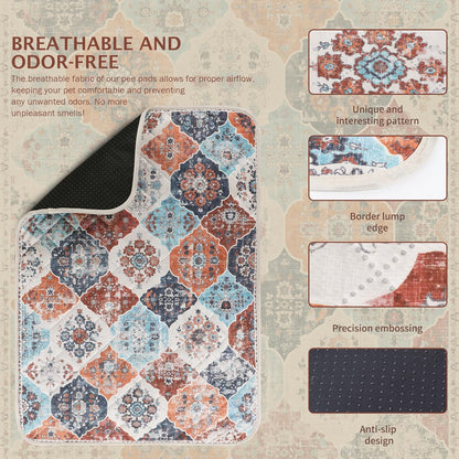 IEUUMLER Washable Pee Pads for Dogs, 1 Pack Reusable Non-Slip Grip, Super Absorbent Waterproof Puppy Pads for Potty Training, Playpen, Crate, Whelping Box EU011 (Orange, 48" x 48")