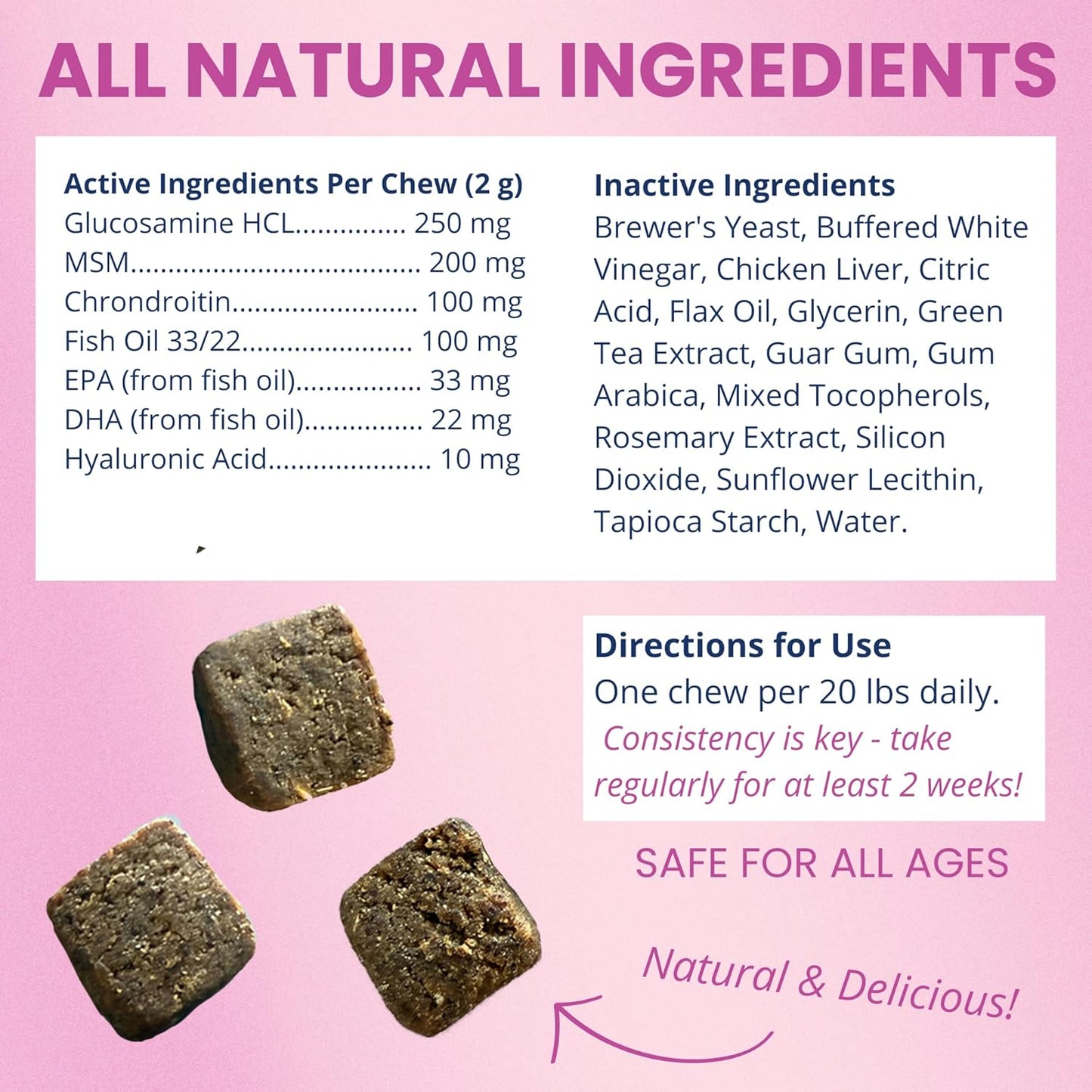 Under the Weather Pet Hip & Joint Chews for Dogs | Vet Formulated Dog Joint and Hip Supplement | Daily Chews with Chondroitin & MSM for Mobility & Flexibility Support | 60 Count