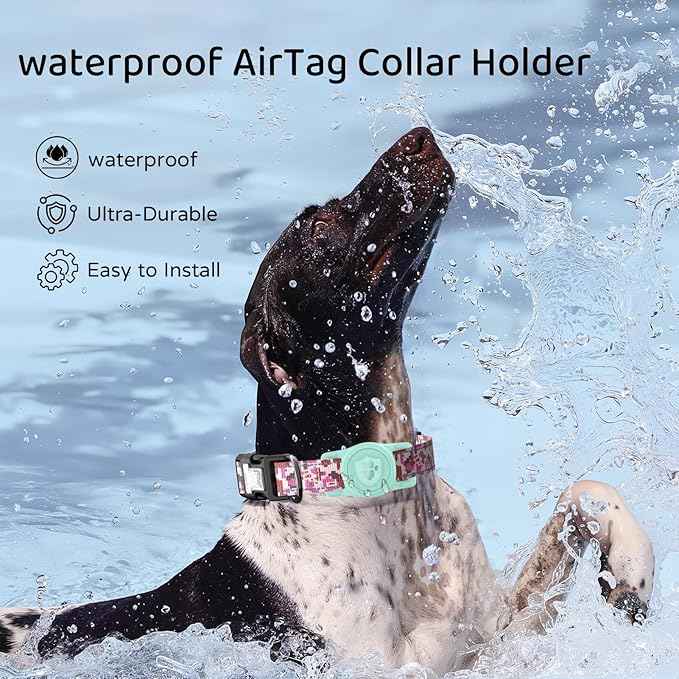for Air tag Dog Collar Holder – IP68 Waterproof Air Tagholder for Dog Collar, Anti-Lost & Durable Silicone Case, Compatible with Apple Air Tags (Light Green)