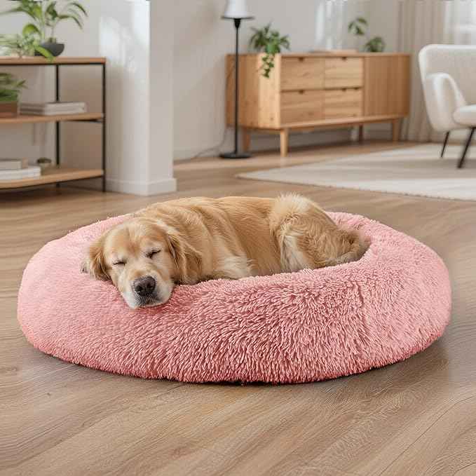 Dog Beds Large Sized Dog and Cats, 32in Pet Beds for Large Pet, Washable Indestructible Extra Large Dog Bed (Pink)