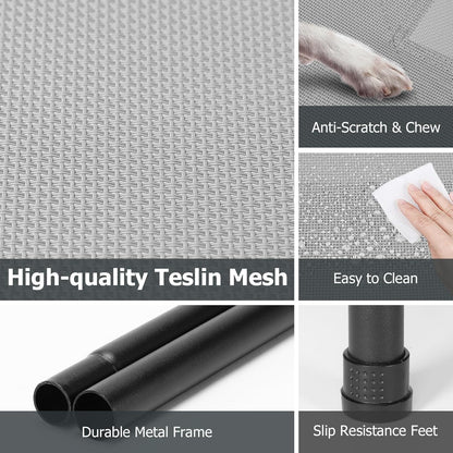 Elevated Dog Bed for Outdoor, XL Raised Dog Cot with Washable Mesh, Cooling Pet Cot Chew Proof for Outside Camping, 47 inch Grey