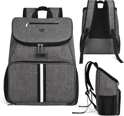BAGLHER丨Dog Travel Bag, Airline Approved Pet Supplies Backpack, Dog Travel Backpack Accessories Set with 2 Silicone Collapsible Bowls and 2 Food Baskets, Gray - Pawvie