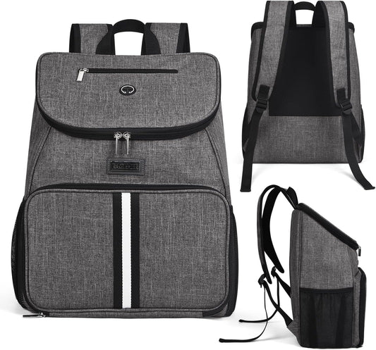 BAGLHER丨Dog Travel Bag, Airline Approved Pet Supplies Backpack, Dog Travel Backpack Accessories Set with 2 Silicone Collapsible Bowls and 2 Food Baskets, Gray - Pawvie