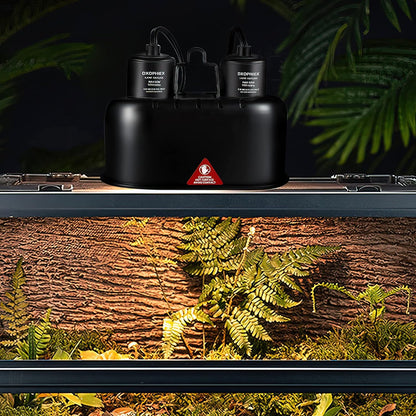DXOPHIEX Nano Reptile Heat Lamp Max 40W Dual Reptile Light Fixture with Two Independent Switches, UVB Light Fixture Dual Dome Lamp for Bearded Dragon, Turtles, Snake and Lizard Terrarium