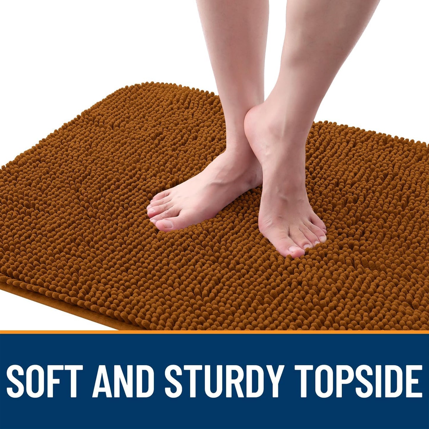 OLANLY Dog Door Mat for Muddy Paws 30x20, Absorbs Moisture and Dirt, Absorbent Non-Slip Washable Doormat, Quick Dry Chenille Mud Mat for Dogs, Entry Indoor Entryway Carpet for Inside Floor, Ochre