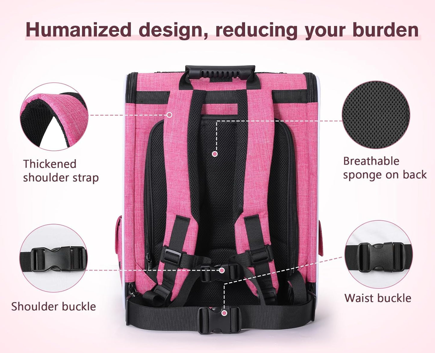 Pecute Cat Backpack Carrier, Expandable Cat Carrier Backpack with Breathable Mesh, Pet Carrier Backpack for Cats Small Dogs Puppies, Dog Backpack Carrier Great for Travel Hiking Camping Outdoor - Pawvie