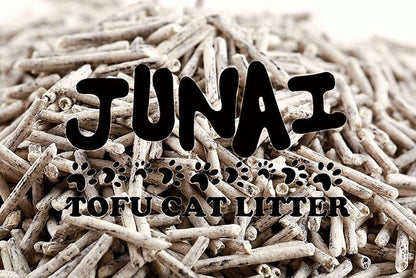 JUNAI Tofu Cat Litter 8 Packs(2.3kg x 8), Active-Carbon Natural Clumping Cat Litter Pellet flushable Biodegradable Kitty Litter, Good for All cat Litter Box, Lightweight dust Free and Odor Control