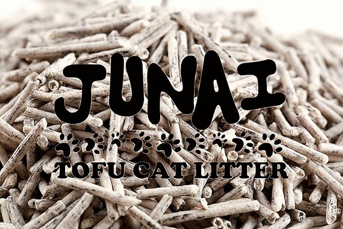 JUNAI Tofu Cat Litter 16 Packs(2.3kg x 16), Active-Carbon Natural Clumping Cat Litter Pellet flushable Biodegradable Kitty Litter, Good for All cat Litter Box, Lightweight dust Free and Odor Control