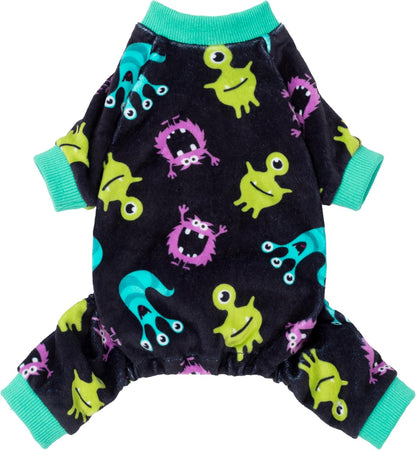 Fitwarm Cute Monster Halloween Dog Pajamas, Funny Costumes for Small Dogs Boy Girl, Festive Pet Clothes, Green, Purple, Black, XS