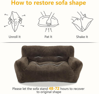 Lovupet Dog Couch for Small Medium Breed, Dog Sofa Bed Full Filled Sponge, No Assembly Need, PS581 (Mocha)