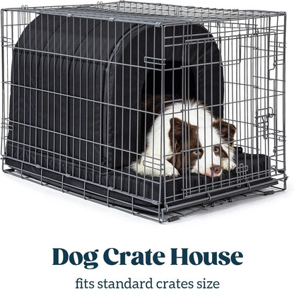 Orthopedic Dog House - Outdoor Waterproof Dog Shelter w/Porch - Indoor Pet House w/Egg-Crate Foam - Cooling - Machine Washable - Ideal for Small Breeds & Fits 24-Inch Crate - 23"x16"
