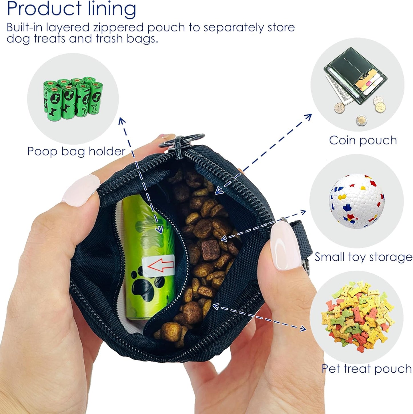 Dog Treat Pouch for Pet Walking and Training with Clicker Poop Bags Small Fanny Zipper Pack Holder for Puppy Snack Dispenser Kit for Leash and Outdoor Use (Watermelon)
