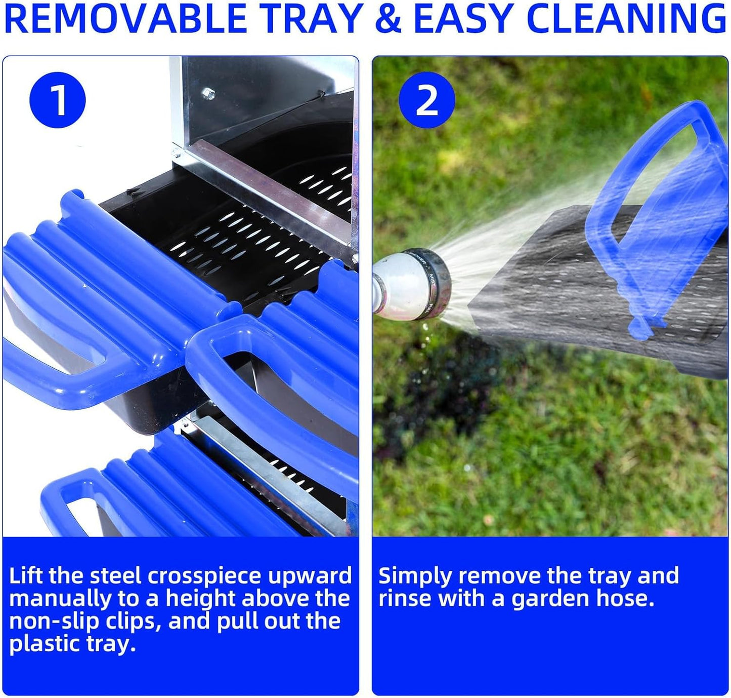 Chicken Nesting Boxes, 10 Hole Metal Chicken Laying Box with with Removable Trays and Roll Out Egg Collection for Chicken Coop, with Metal Bracket, Blue