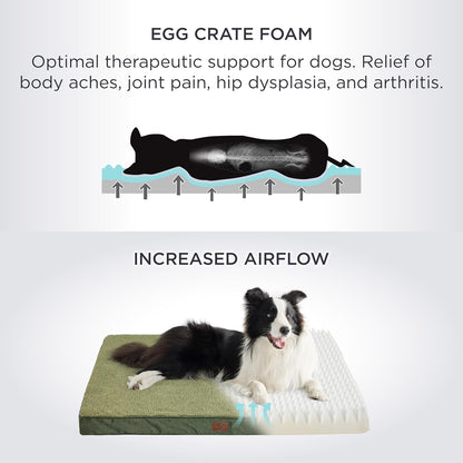 Bedsure XL Dog Beds Large Sized Dog -Orthopedic Flat Extra Large Pet Beds with Removable Washable Cover, Egg Crate Foam Mat, Suitable for Pet Up to 100 lbs