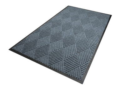 WaterHog Diamond | Commercial-Grade Entrance Mat with Rubber Border – Indoor/Outdoor, Quick Drying, Stain Resistant Door Mat (Bluestone, 6' x 12')