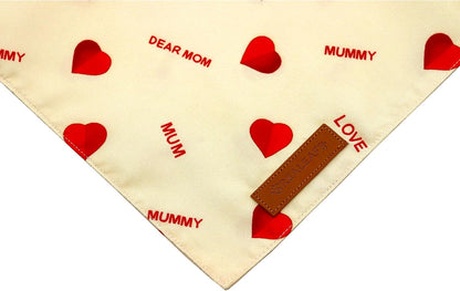 Realeaf Mothers Day Dog Bandanas 2 Pack, Reversible I Love My Mom Pet Scarf for Boy and Girl, Premium Durable Fabric, Valentines Day Bandana for Small Medium Large and Extra Large Dogs (X-Large)