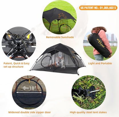Outdoor Cat Play Tent for Indoors and Outdoors (X- Large Portable Pet House, Outdoor Cat Enclosure for Cats, Rabbits and Small Animals Easy to Connect with Run Tunnels, Cubes (Patented)