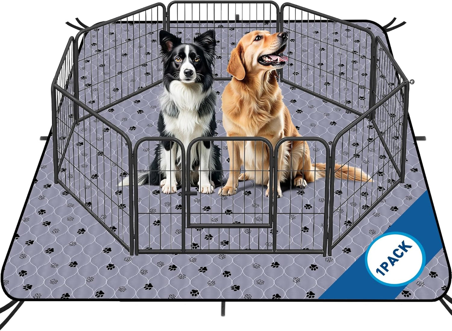 Fostanfly Washable Dog Pee Pads Extra Large 72''x80'' Instant Absorb Training Pads, Non-Slip Pet Playpen Mat Waterproof Reusable Floor Mat for Puppy/Senior Dog, Housebreaking & Incontinence