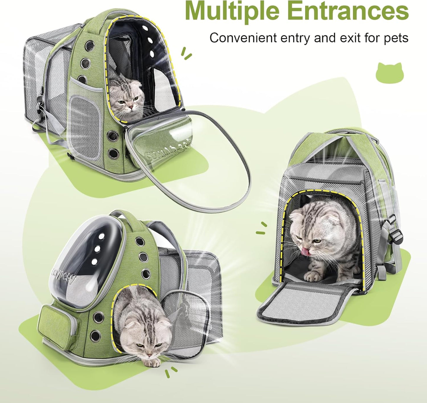 Expandable Cat Backpack,Cat Bubble Backpack Carrier for Carrying Cats, Pets and Small Dogs,Airline-Approved,Designed for Travel, Hiking, Walking,Car - Pawvie