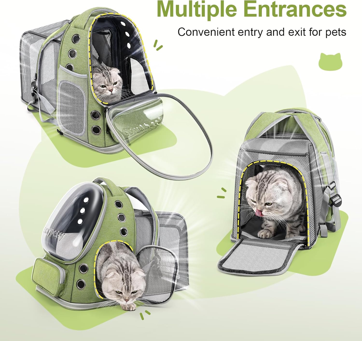 Expandable Cat Backpack,Cat Bubble Backpack Carrier for Carrying Cats, Pets and Small Dogs,Airline-Approved,Designed for Travel, Hiking, Walking,Car - Pawvie