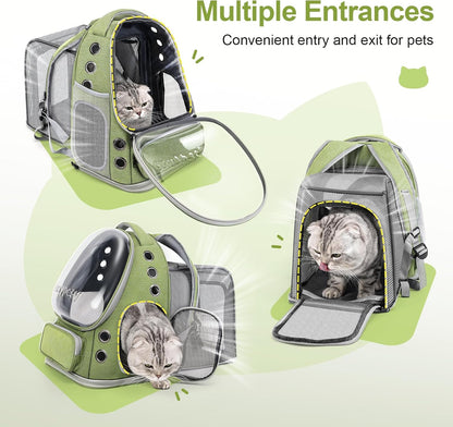 Expandable Cat Backpack,Cat Bubble Backpack Carrier for Carrying Cats, Pets and Small Dogs,Airline-Approved,Designed for Travel, Hiking, Walking,Car - Pawvie
