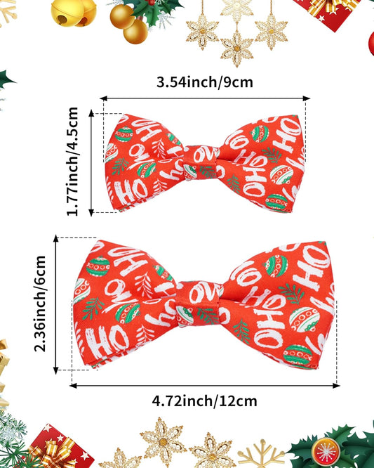 PET SHOW 10 Pack Holiday Big Dog Bow Ties for Large Medium Dogs Sliding Collar Attachments Festival Patterns Bowties Classy Bowknots Party Wedding Pet Grooming Accessories(Large)