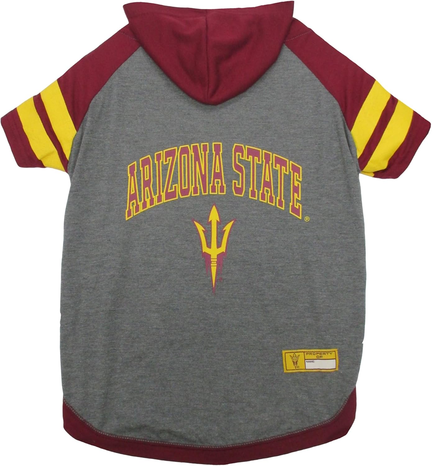NCAA Arizona State Sun Devils Hoodie for Dogs & Cats, Large Collegiate Licensed Dog Hoody Tee Shirt. Sports Hoody T-Shirt for Pets. College Sporty Dog Hoodie Shirt.
