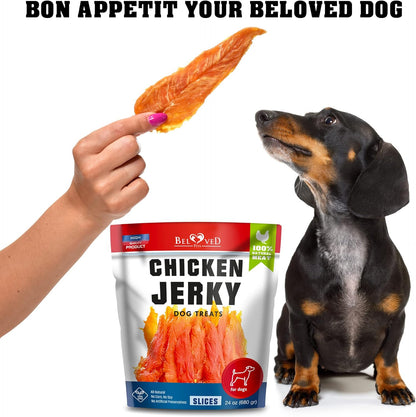 Dog Treats Chicken Jerky 1.5 Lb - Human Grade Pet Snacks & High Protein Meat - All Natural High Protein Dried Strips - Best Chews for Training Small & Large Dogs - Bulk Soft Pack Made for USA