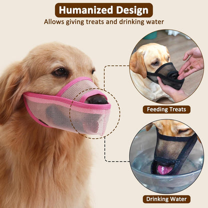 Crazy Felix Nylon Dog Muzzle for Small Medium Large Dogs Dachshund Beagle Poodle Labrador, Air Mesh Breathable and Drinkable Pet Mouth Guard for Anti-Biting Chewing Scavenging