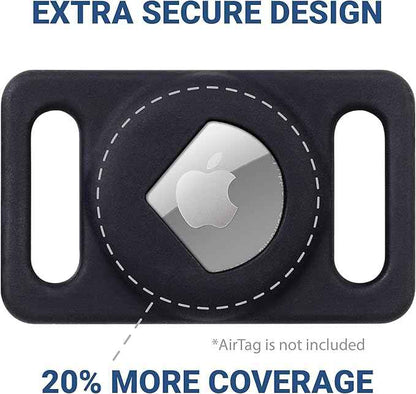 GoTags Designed for Airtag Engraved Dog Collar Holder, Personalized Airtag Case for Pet Collar, Up to 2 Lines of Custom Text, Slide On Tag for GPS Dog Tracker, Compatible with Apple iPhone, Large