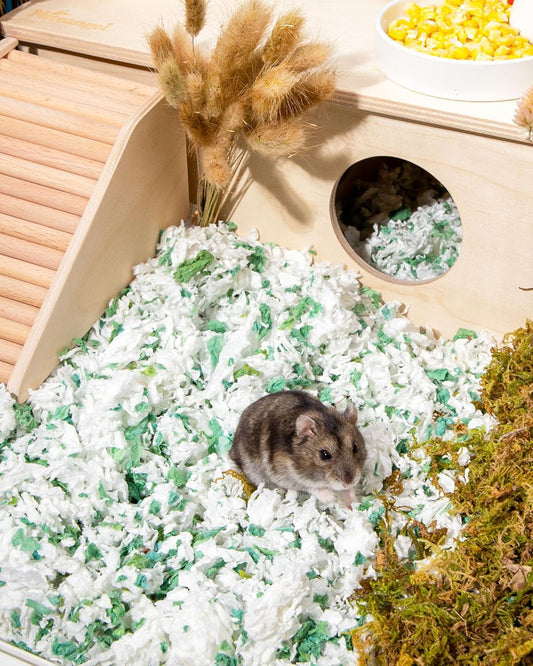 Niteangel Aspen Shaving Hamster Beddings for Syrian Dwarf Hamster Gerbil Mice Degu Rat Rabbit Bunny Guinea Pig Chinchilla Hedgehog or Other Small Pets (36L - White Paper Bedding)