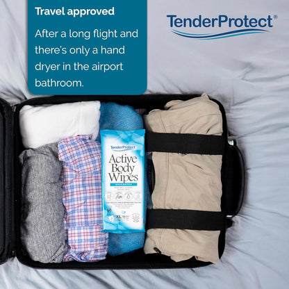 Active Body Wipes, XL Rinse-Free Shower Wipe for Adults, 9" x 12" Extra Large, Aloe, No Rinse Bath Wash Cloth - Gym, Sports, Travel, Camping, Elderly Care, Portable 12 Ct Packs (48 ct)