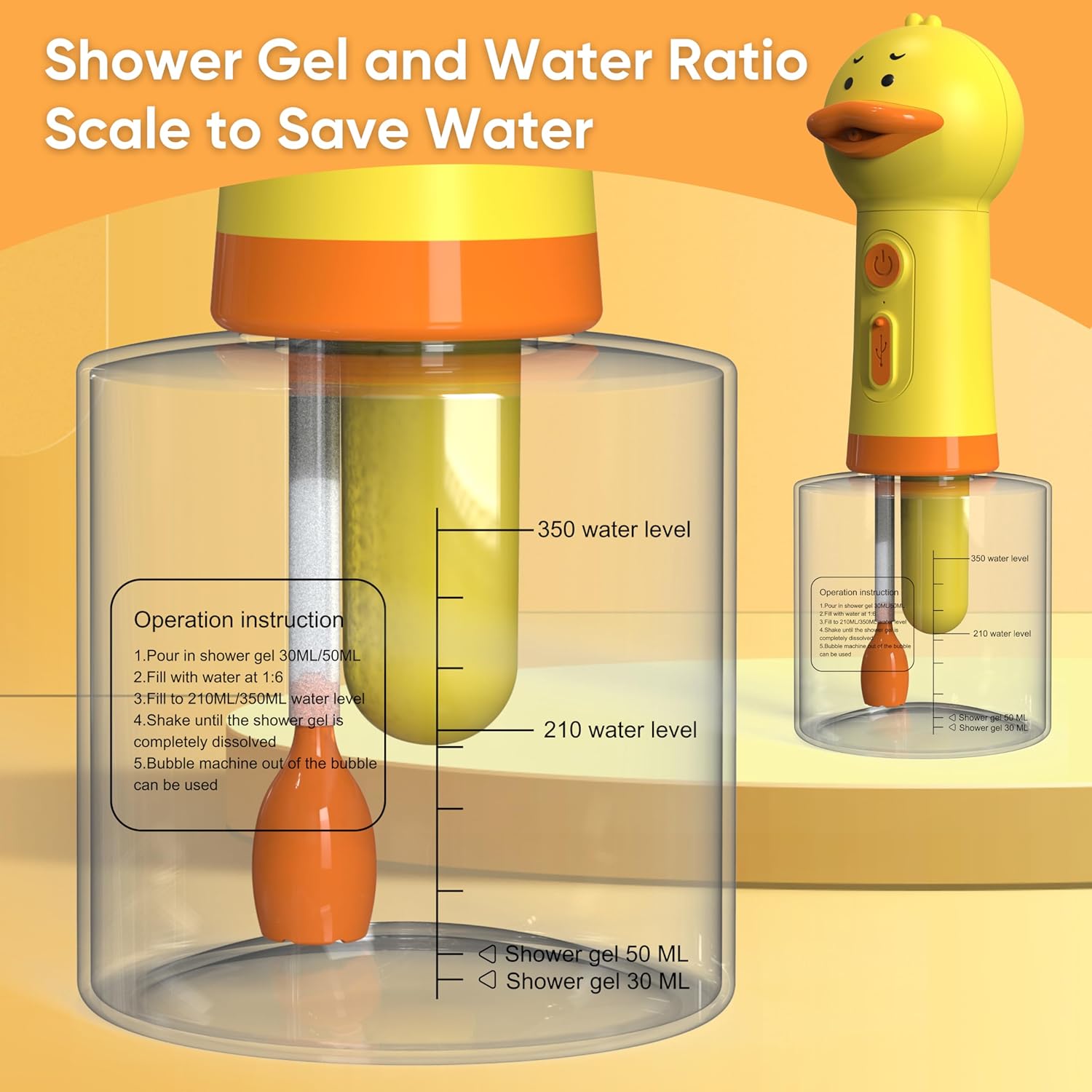 Electric Dog Shampoo Dispenser Dog Shampoo Sprayer Duck Shampoo Foamer for Pet, Foaming Soap Dispenser for Bathtub, Kitchen Sink Cleaning - Pawvie