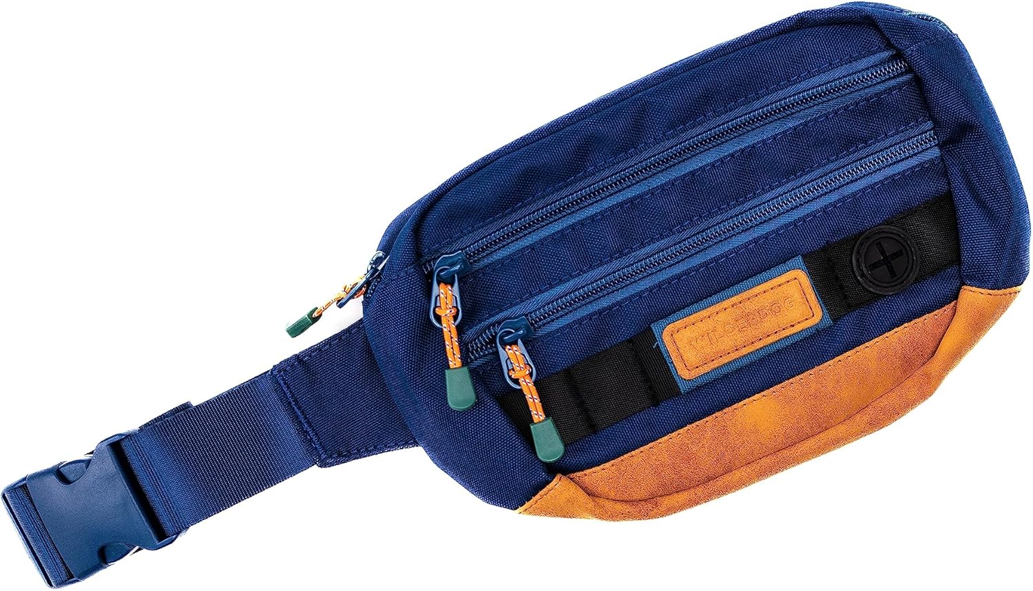 Wilderdog Utility Fanny Pack stores Treats, Balls, Keys in 3 Pockets with adjustable strap and Poop Bag dispenser (Pacific Blue) - Pawvie