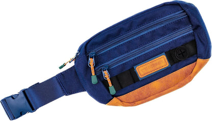 Wilderdog Utility Fanny Pack stores Treats, Balls, Keys in 3 Pockets with adjustable strap and Poop Bag dispenser (Pacific Blue) - Pawvie
