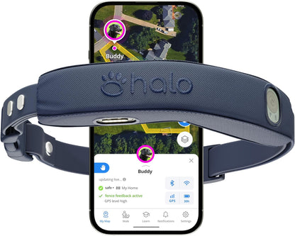 Halo Collar 4, All New GPS Wireless Dog Fence & Dog Training Collar with GPS Tracker, Subscription Required, Waterproof, One Size, Midnight - Pawvie