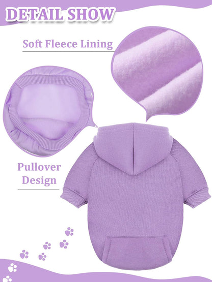 6 Pieces Dog Hoodie Dog Clothes Sweaters with Hat, Pet Winter Clothes Warm Hoodies Coat Sweater for Small Dogs Chihuahua (L)