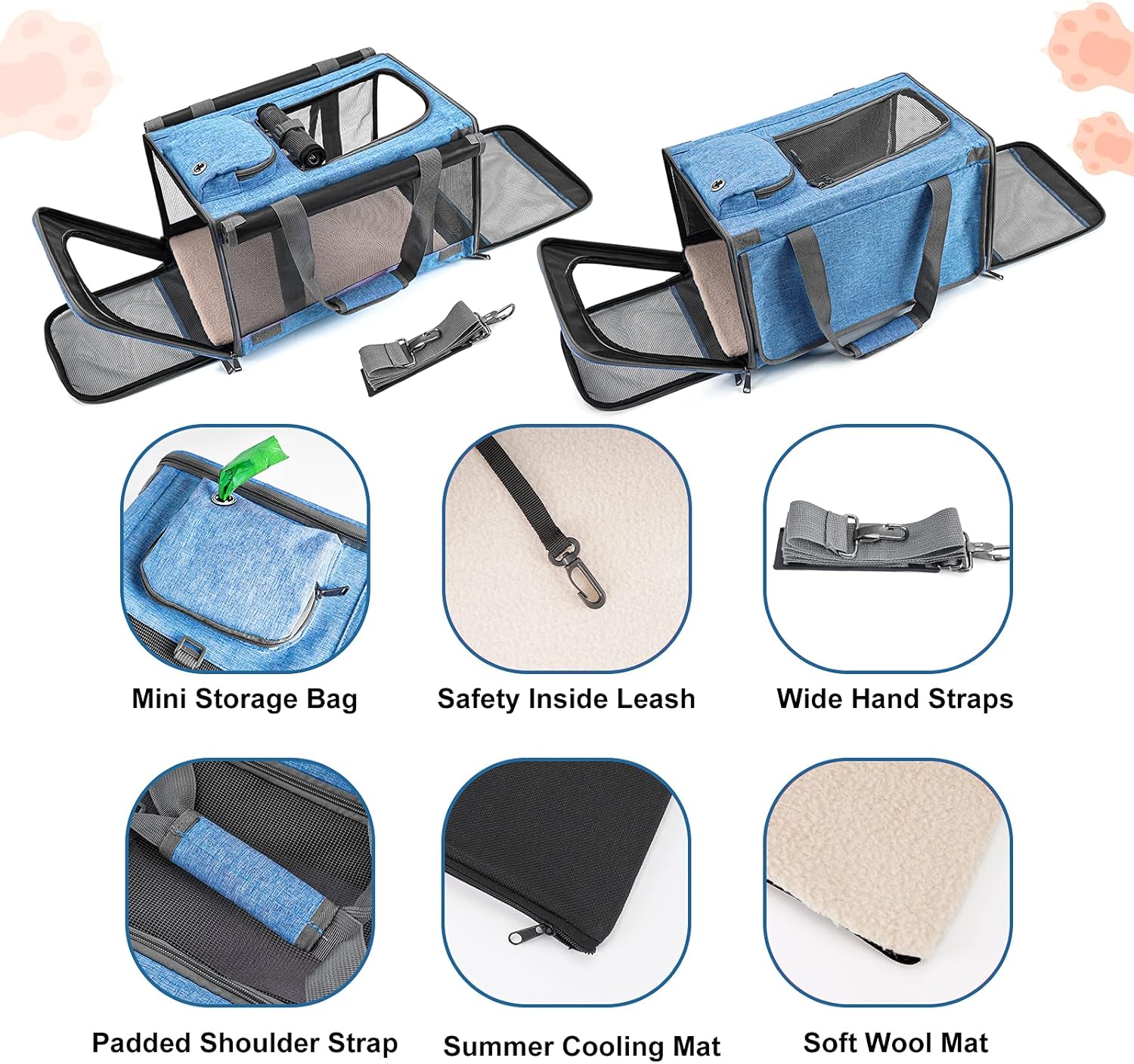 Pet Carrier for Large and Medium Cats, Soft-Sided Pet Carrier for Big Medium Cats and Puppy, Dog Carriers Cat Carriers Pet Privacy Protection Travel Carriers - Pawvie