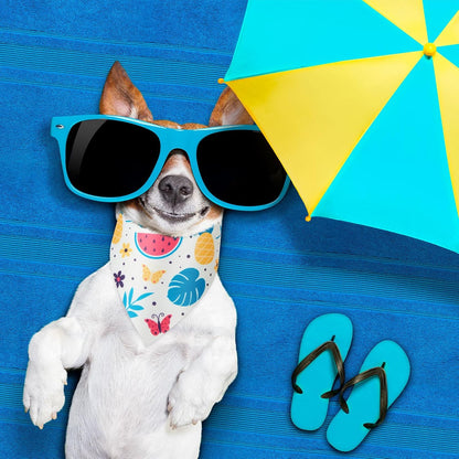 Weewooday 50 Pcs Fruit Dog Bandanas Bulk for Dogs Soft Bibs Adjustable Triangle pet Bandana for Small Medium Large Costume(Fruits Pattern, 19.7 x 13.8 x 13.8 Inch)