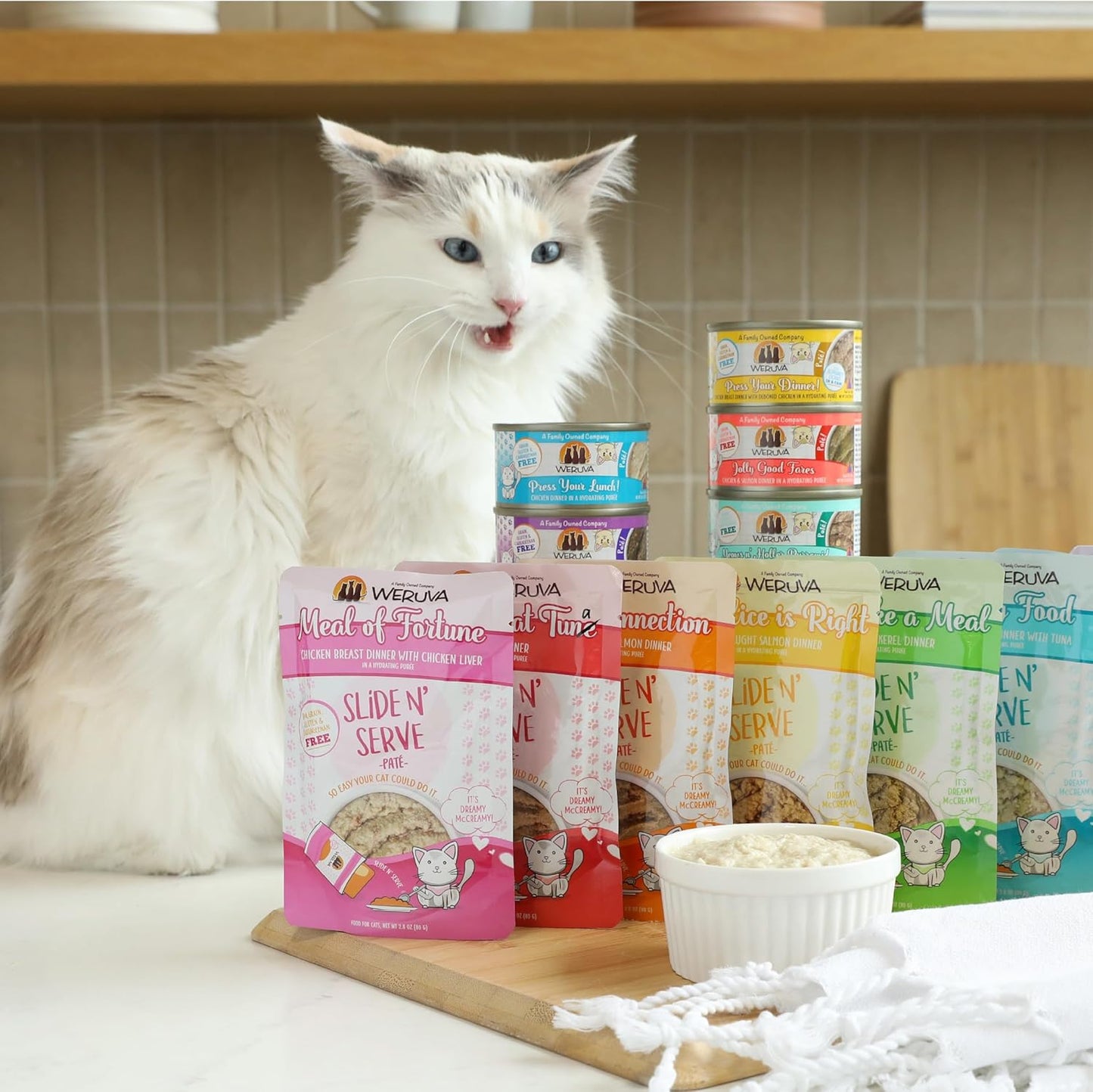 Weruva Classic Cat Paté, Meows n' Holler PurrAmid with Chicken & Shrimp, 5.5oz Can (Pack of 8), Brown