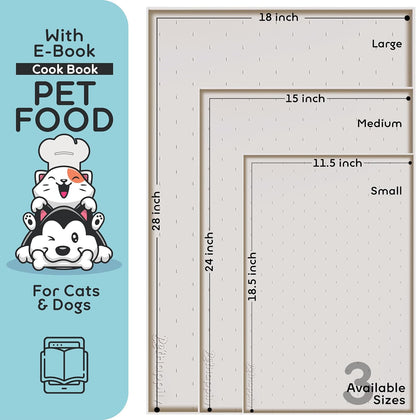 Dog Food Mat - 28x18 Raised Edges Dogs Mat for Food and Water Prevent Spill, Waterproof Cat Food Mats Protect Floors, Easy Clean Dog Bowl Mats for Food and Water, Silicone Pet Feeding Placemats